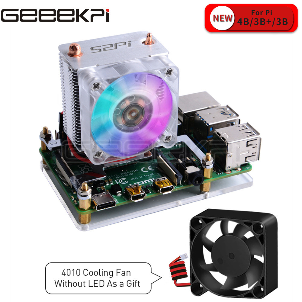 Pi 5 Case - GeeekPi Rõ Ràng Đen Đá Tháp