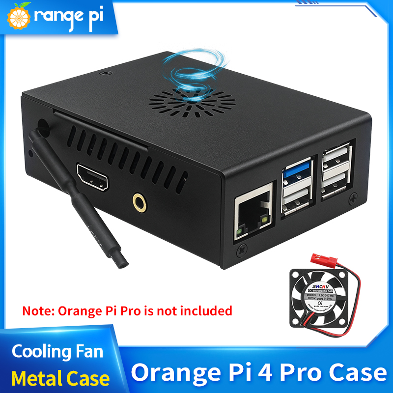 Pi 4 Case - Vỏ kim loại màu đen bảo