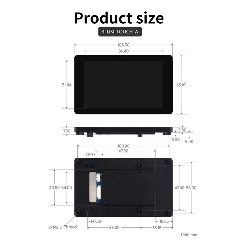 A33T-DSI Display 4 Inch LCD Ca - đánh giá và giá Raspberry Pi 4