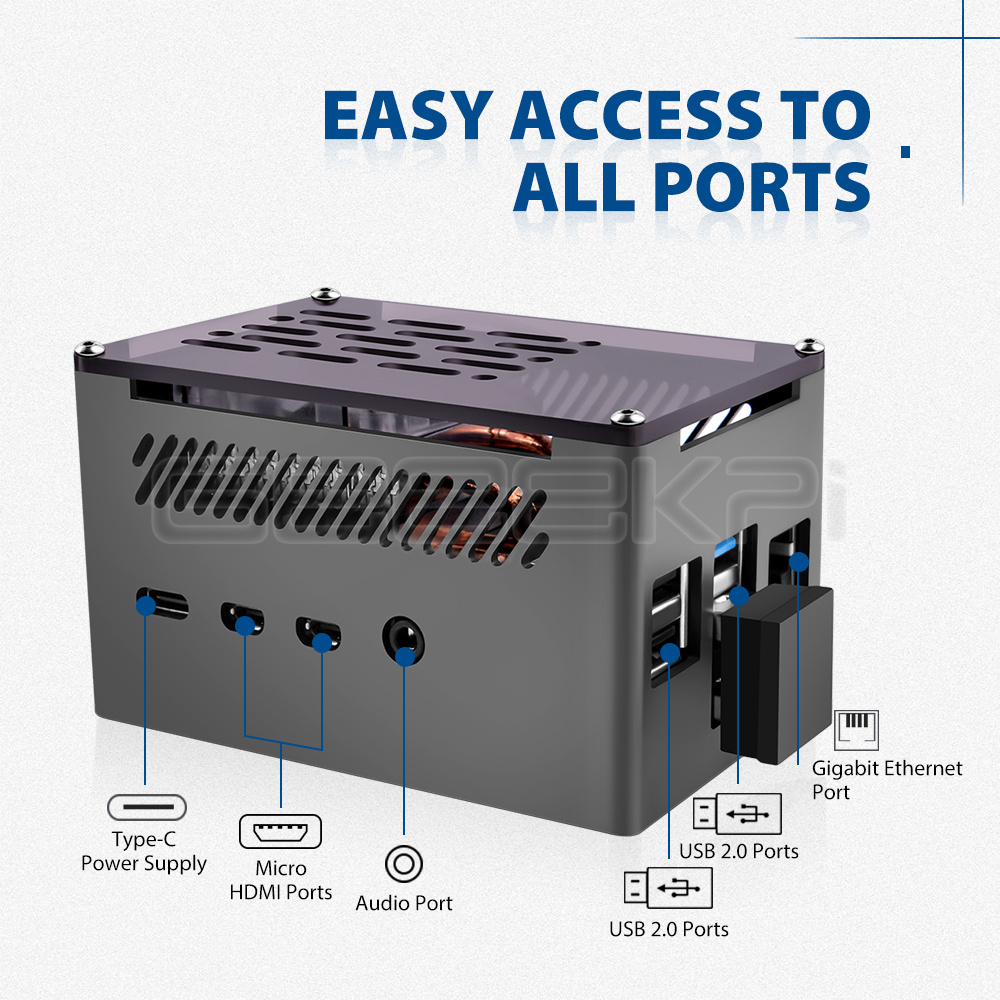 GeeekPi Nhôm Gạch Ốp Lưng Vỏ Đ - đánh giá và giá Pi 4 Case