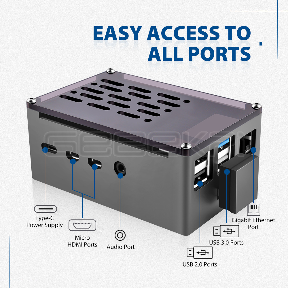 GeeekPi Nhôm Gạch Ốp Lưng Vỏ Đ - đánh giá và giá Pi 4 Case