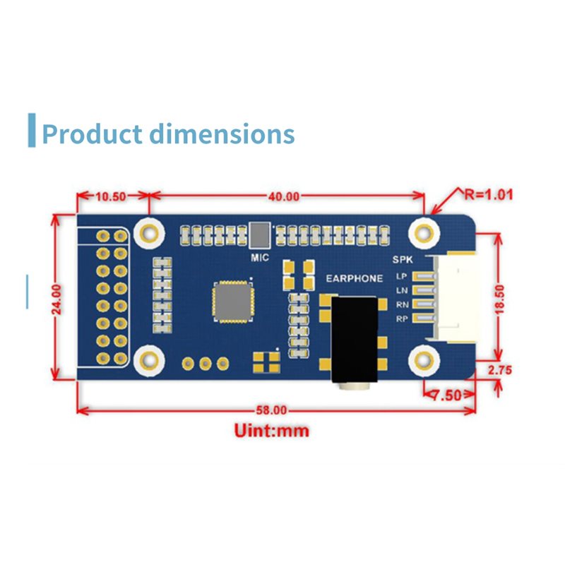 WM8960 For Raspberry Pi 5/7 In - đánh giá và giá Raspberry Pi 5
